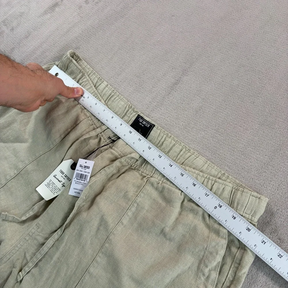 TODD SNYDER Straight Fit 100% Linen Beach Pants in Desert Sage Men 2XL‎ NWT
